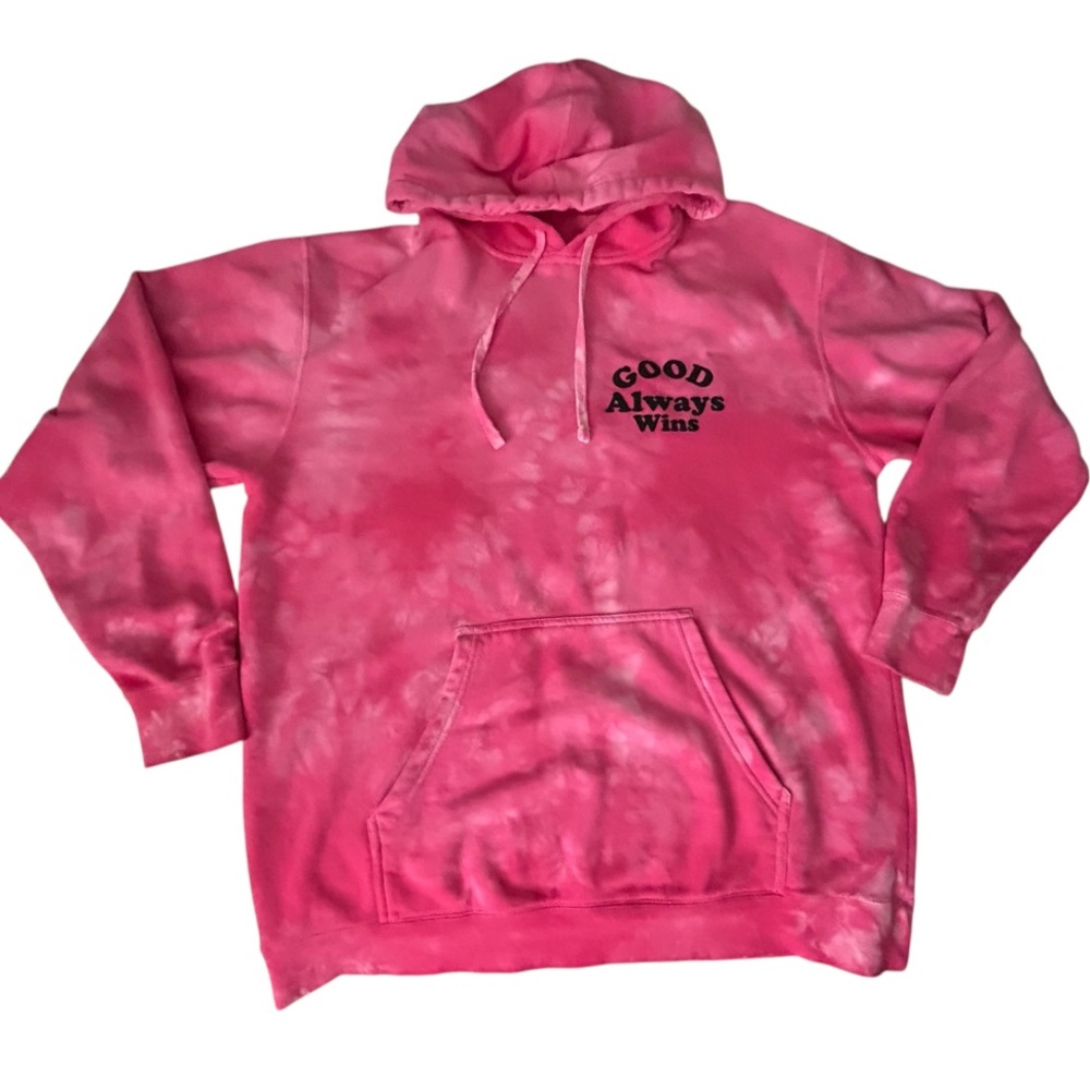 Good Always Wins • Pink Tie-Dye Hoodie